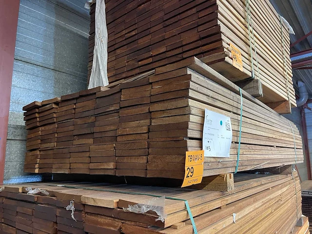 Guyana teak hardhouten planken geschaafd 1850x145x21mm (103x) - afbeelding 4 van  4