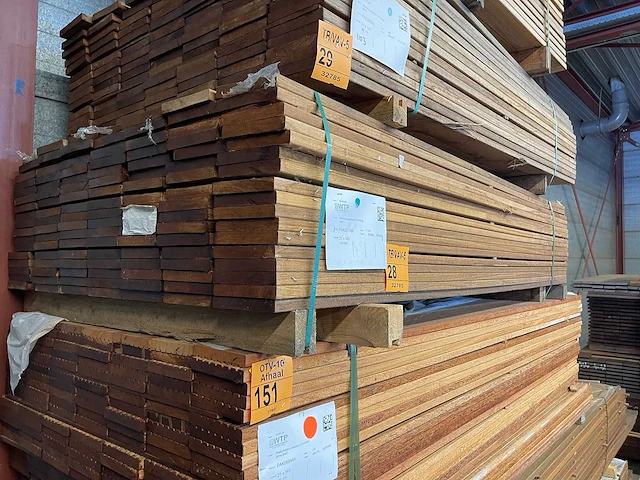 Guyana teak hardhouten planken geschaafd 2150x145x21mm (119x) - afbeelding 4 van  4