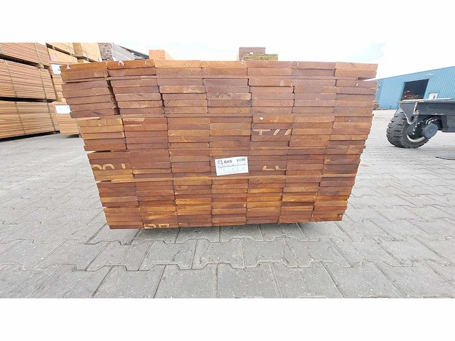 Guyana teak hardhouten planken geschaafd 21x145mm, lengte 245cm (74x) - afbeelding 3 van  3