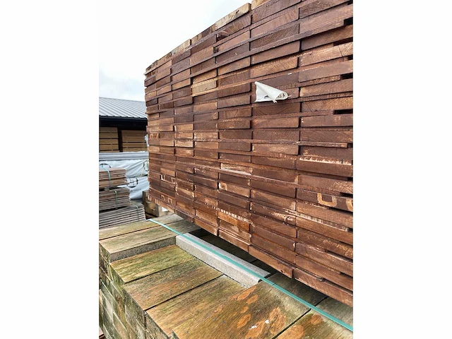 Guyana teak hardhouten planken geschaafd 21x145mm, lengte 95cm (147x) - afbeelding 3 van  3