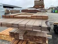 Guyana teak hardhouten planken geschaafd 21x90mm, lengte 155-275cm (80x) - afbeelding 3 van  3
