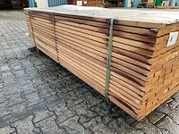 Guyana teak hardhouten regels/planken geschaafd 27x70mm, lengte 245cm (239x) - afbeelding 2 van  3