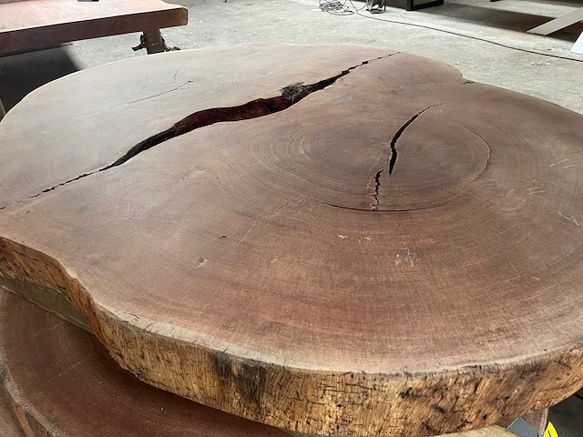 Guyana teak houten schijf 1300mm - afbeelding 1 van  3