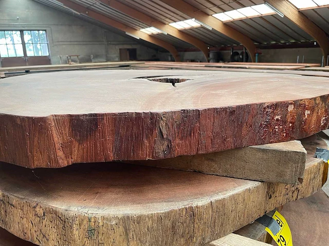 Guyana teak houten schijf 1500mm - afbeelding 3 van  3