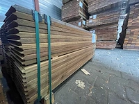 Guyana teak kopse veer en groef (buitenparket) 1250x145x21mm (120x) - afbeelding 2 van  3