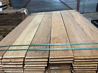 Guyana teak kopse veer en groef (buitenparket) 1250x145x21mm (120x) - afbeelding 1 van  3