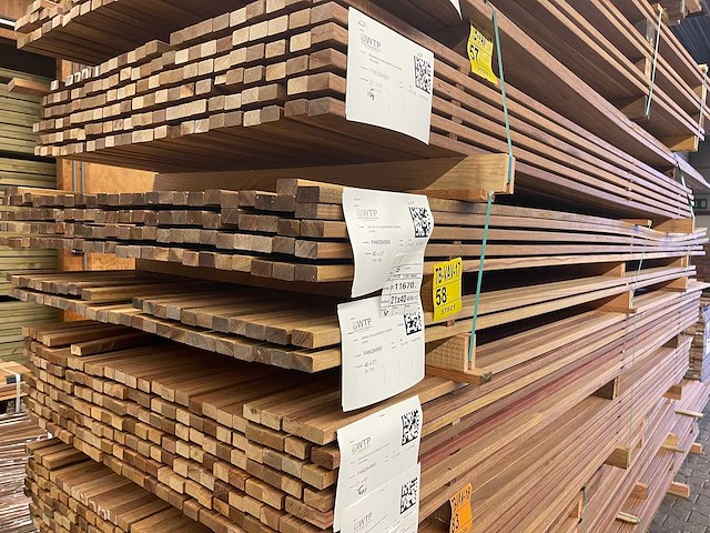 Guyana teak latten geschaafd 3350-3650x40x21mm (150x) - afbeelding 4 van  4