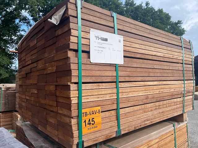 Guyana teak planken geschaafd 1250x140x25mm (161x) - afbeelding 4 van  4