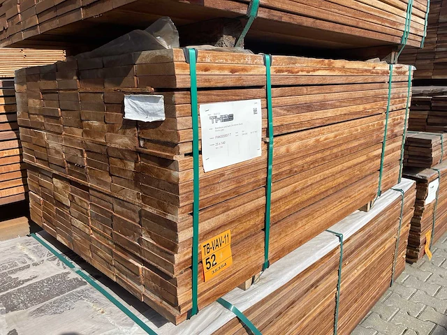 Guyana teak planken geschaafd 1550x140x25mm (161x) - afbeelding 4 van  4