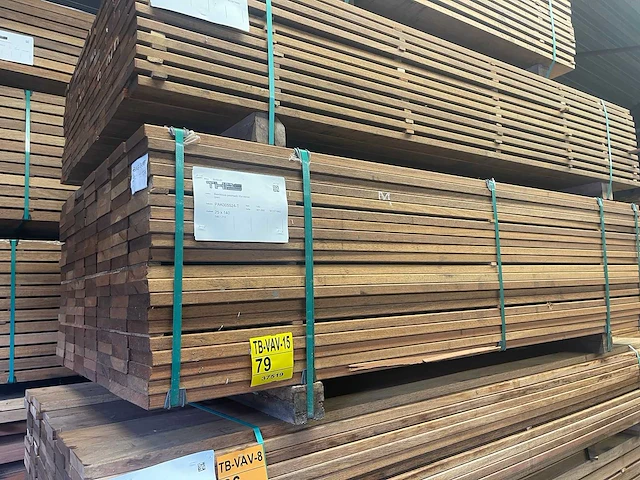 Guyana teak planken geschaafd 2150x140x25mm (140x) - afbeelding 4 van  4