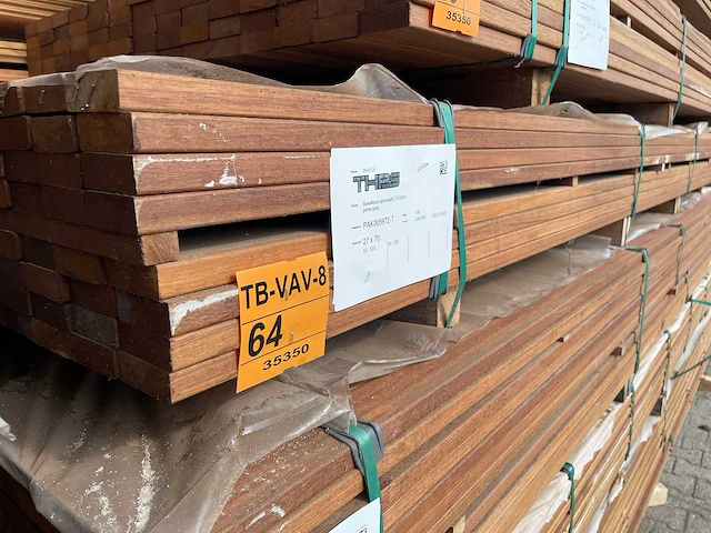 Guyana teak planken geschaafd 3050-3350x70x27mm (106x) - afbeelding 4 van  4