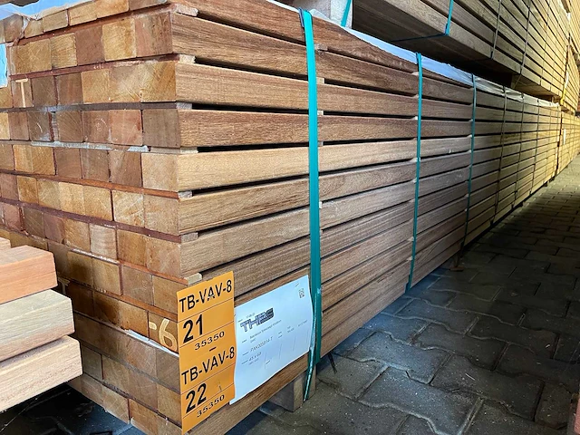 Guyana teak regels 4550x68x45mm (84x) - afbeelding 2 van  4