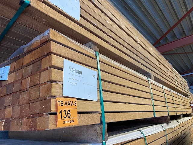 Guyana teak regels geschaafd 4250x68x45mm (90x) - afbeelding 4 van  4