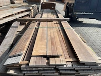 Guyana teak schuttingplanken 4000-5000x140x16mm (115x) - afbeelding 1 van  3