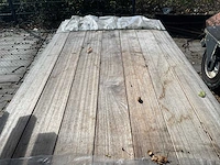 Guyana teak vlonderplanken 1850x145x21mm (189x) - afbeelding 1 van  3