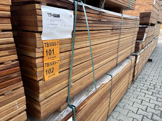 Guyana teak vlonderplanken 2150x145x21mm (100x) - afbeelding 4 van  4