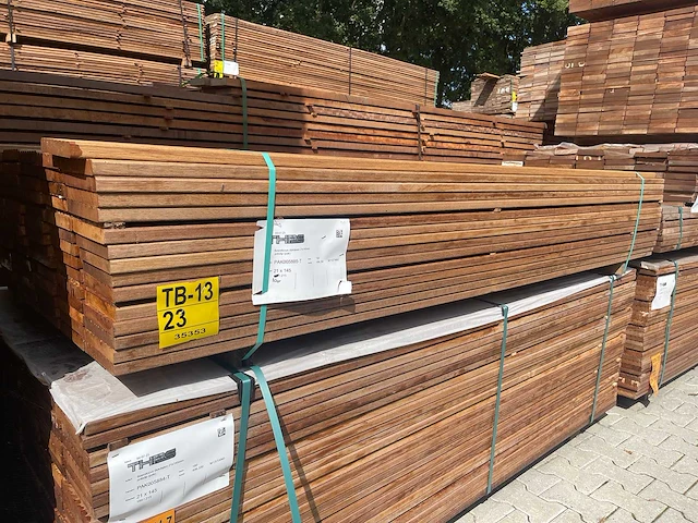 Guyana teak vlonderplanken 2150x145x21mm (100x) - afbeelding 4 van  4
