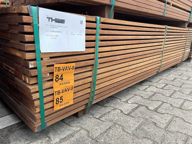 Guyana teak vlonderplanken 2450x145x21mm (56x) - afbeelding 4 van  4