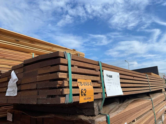 Guyana teak vlonderplanken 2750x145x21mm (48x) - afbeelding 4 van  4