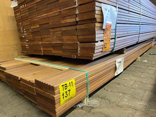 Guyana teak vlonderplanken 4250x145x21mm (78x) - afbeelding 4 van  4
