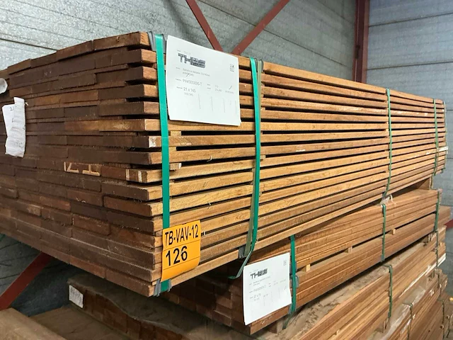Guyana teak vlonderplanken (antislip) 2450x145x21mm (112x) - afbeelding 4 van  4