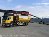 Haakarm vrachtwagen scania, p270 6x2 met kraan palfinger tipper 2 met grijper en containerbak, bouwjaar 2005 - afbeelding 21 van  49