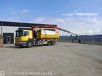 Haakarm vrachtwagen scania, p270 6x2 met kraan palfinger tipper 2 met grijper en containerbak, bouwjaar 2005 - afbeelding 22 van  49