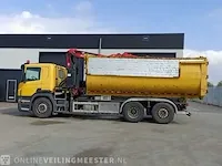 Haakarm vrachtwagen scania, p270 6x2 met kraan palfinger tipper 2 met grijper en containerbak, bouwjaar 2005 - afbeelding 34 van  49
