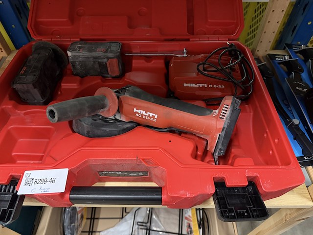 Haakse accuslijper in koffer met 2x accu, 1x lader, hilti, ag 5d-22 - afbeelding 2 van  5