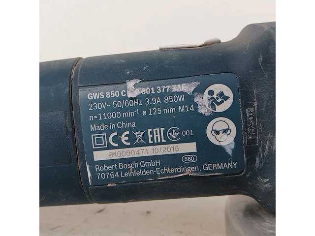 Haakse slijper - 125mm - 230v bosch, gws 850 c, bouwjaar 2017 - afbeelding 5 van  7
