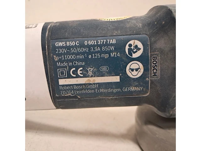 Haakse slijper 125mm 230v, bosch, gws 850 c, 2016 - afbeelding 5 van  5