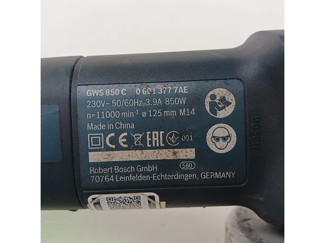 Haakse slijper 125mm 230v bosch, gws 850 c, bouwjaar 2016 - afbeelding 5 van  7