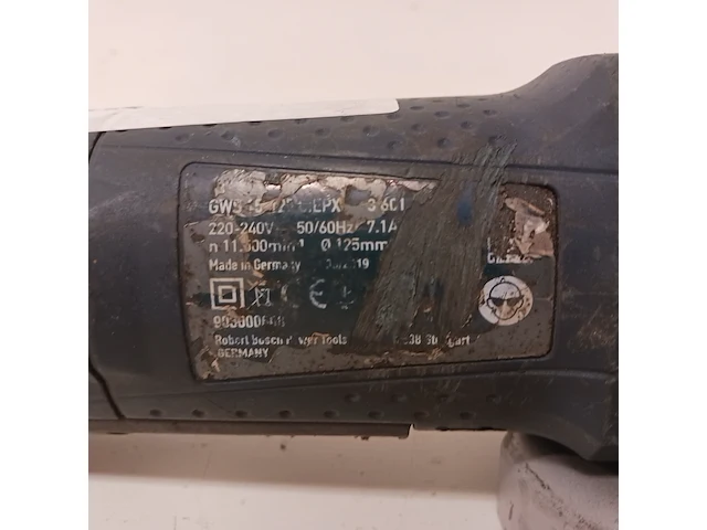 Haakse slijper 125mm/5" 230v bosch, gws 15-125 ciepx, bouwjaar 2019, traploos geremd+dodemansschak. - afbeelding 4 van  7