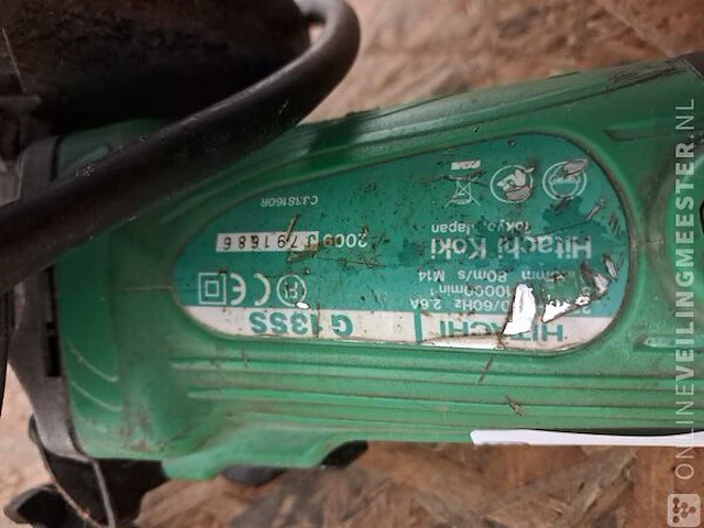 Haakse slijper hitachi, g 13ss, groen - afbeelding 3 van  3