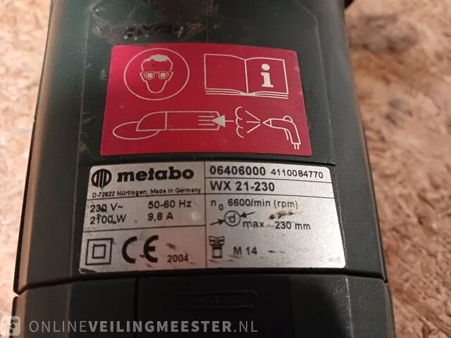 Haakse slijper metabo, wx 21-230 - afbeelding 5 van  5