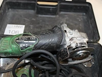 Haakse slijptol hitachi in kunststofkoffer. - afbeelding 2 van  2
