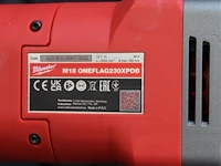 Haakse slijptol milwaukee m18 oneflag230xpdb incl. accu en lader in kunststof koffer - afbeelding 4 van  4