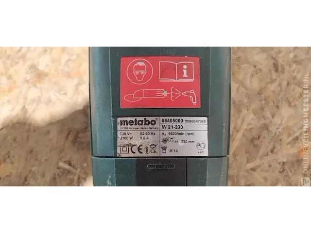 Haakseslijper metabo, w21-320 2100w - afbeelding 3 van  7