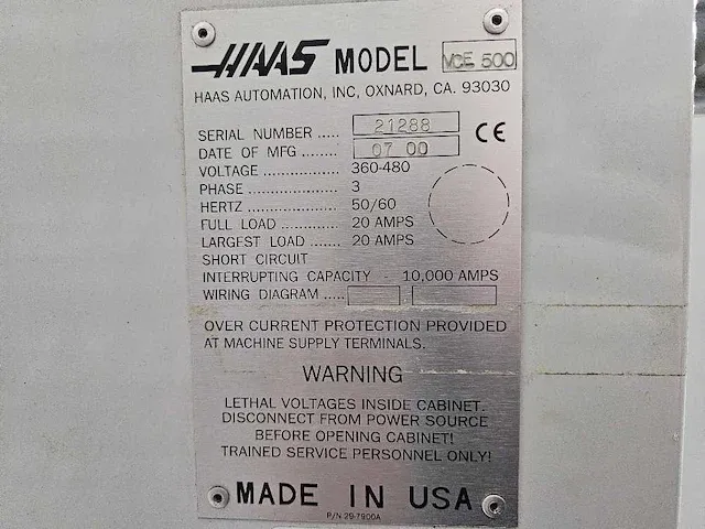 Haas - vce 500 - cnc-freesmachine - afbeelding 2 van  12