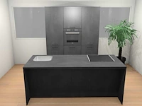 Häcker concept - comet geplamuurde beton zwart - eiland - afbeelding 1 van  31