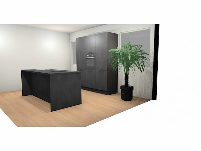 Häcker concept - comet geplamuurde beton zwart - eiland - afbeelding 30 van  31