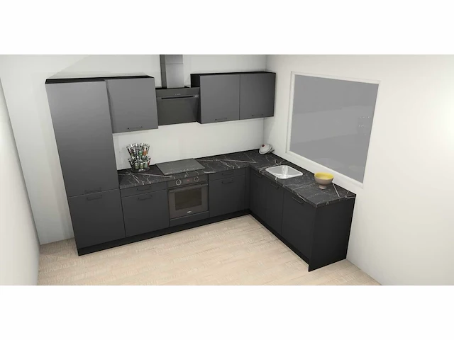 Häcker concept - topsoft zwart mat - hoek - afbeelding 30 van  32