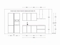Häcker concept 130 - comet geplamuurde beton grafiet - keukenopstelling - afbeelding 3 van  23