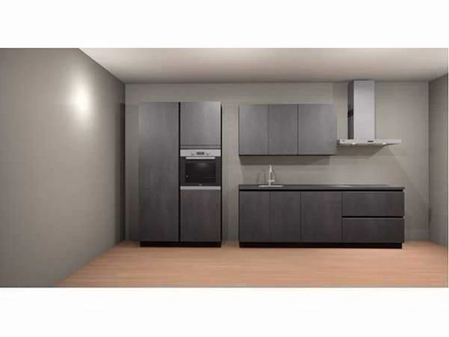 Häcker concept 130 - comet geplamuurde beton grafiet - keukenopstelling - afbeelding 1 van  23