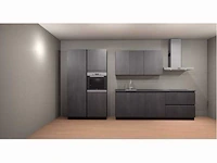 Häcker concept 130 - comet geplamuurde beton grafiet - keukenopstelling - afbeelding 1 van  23