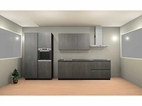 Häcker concept 130 - comet geplamuurde beton grafiet - keukenopstelling - afbeelding 1 van  16