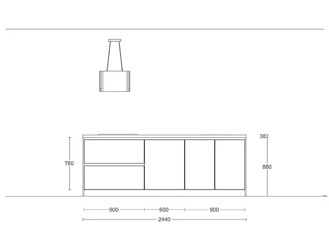 Häcker concept130 - merkur carrara wit uv matlak - keukenopstelling - afbeelding 5 van  22