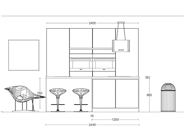 Häcker concept130 - merkur carrara wit uv matlak - keukenopstelling - afbeelding 6 van  22