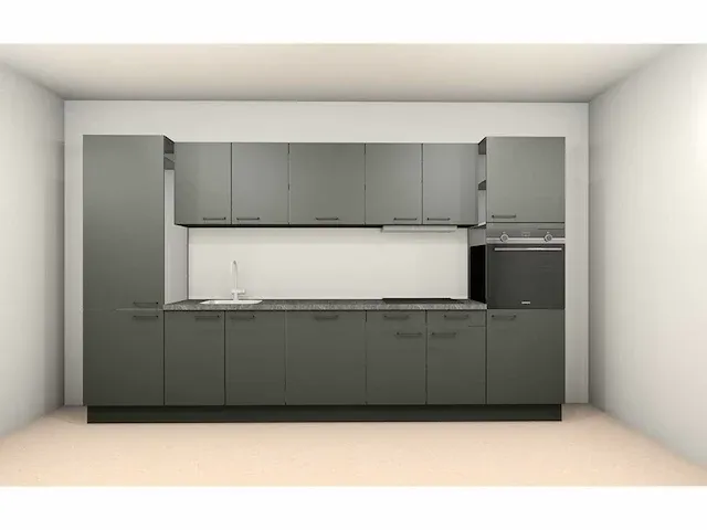 Häcker concept130 - scala olijfgroen - keukenopstelling - afbeelding 1 van  16