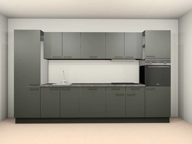 Häcker concept130 - scala olijfgroen - keukenopstelling - afbeelding 1 van  17